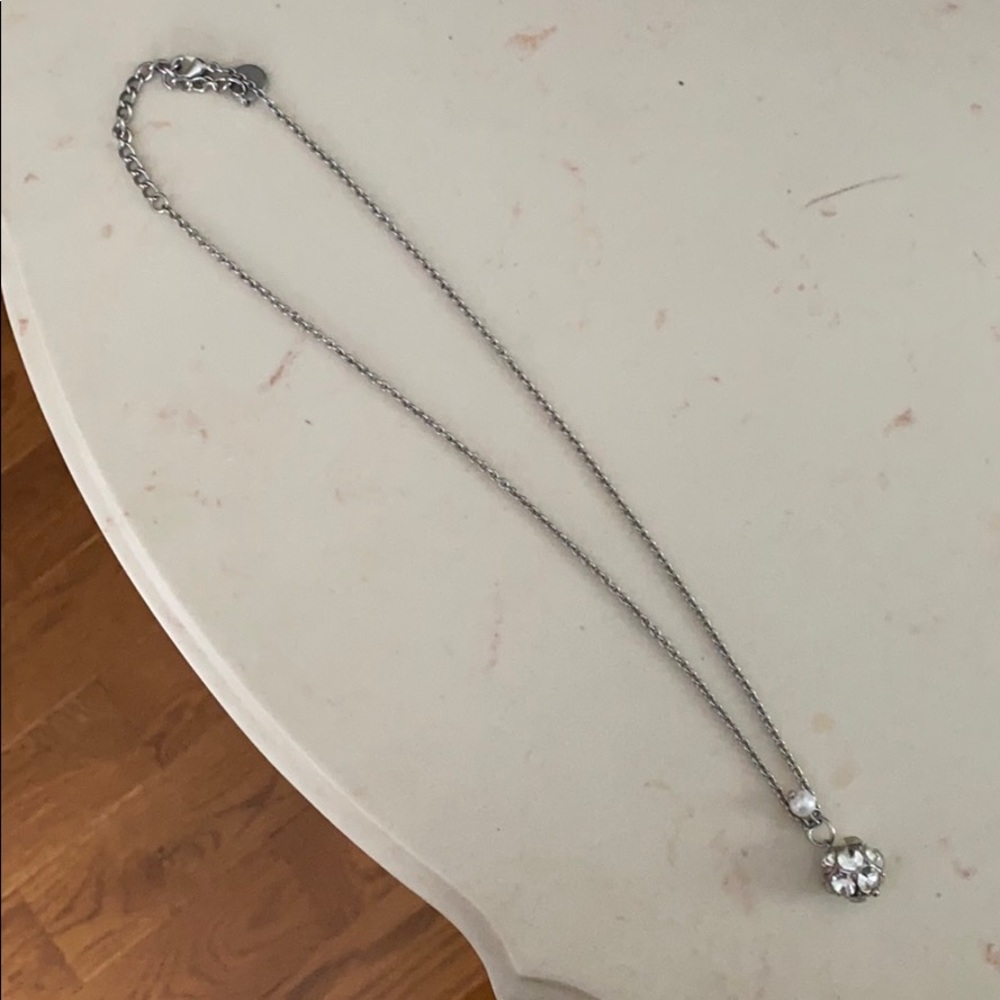 A&F silver crystal necklace
